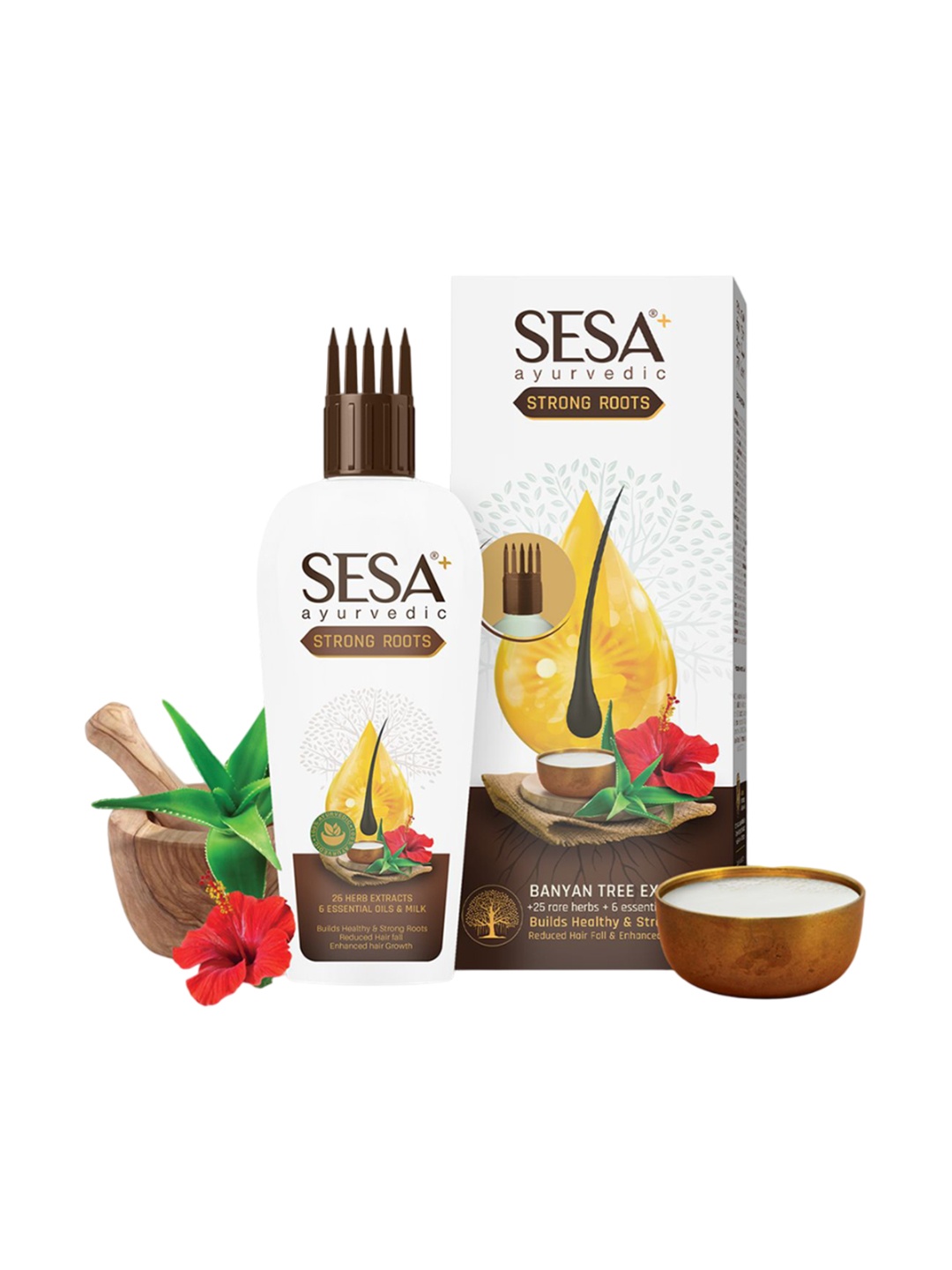 

Sesa Ayurvedic Strong Roots Hair Oil with Banyan Tree Extract - 200ml, White