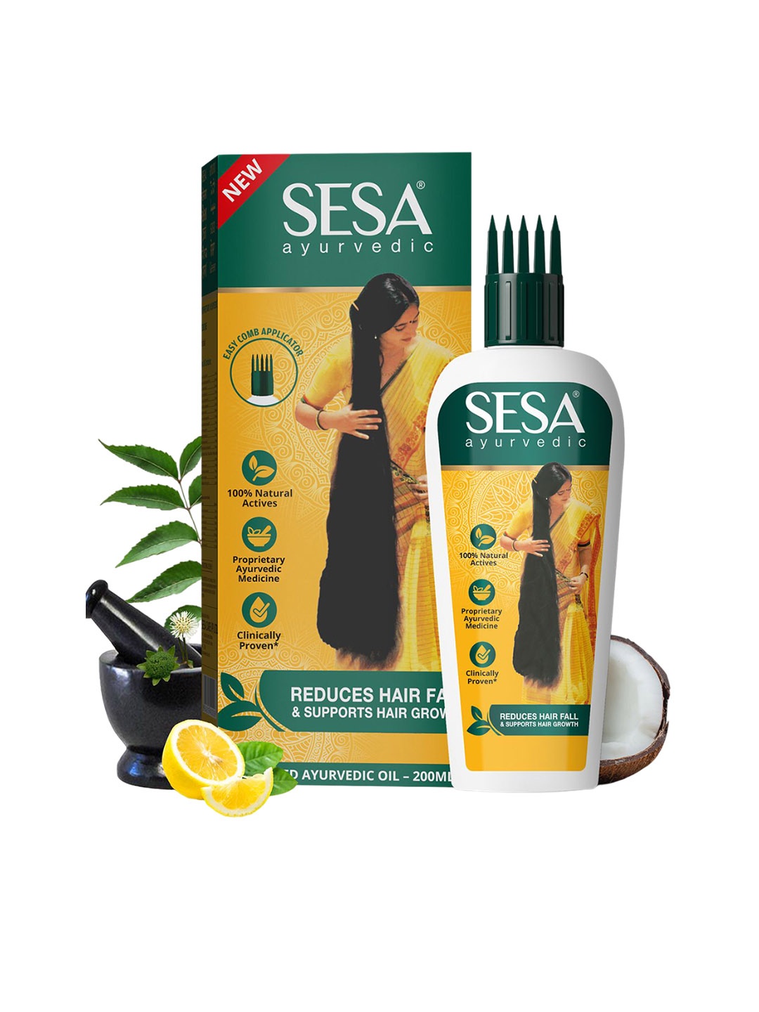 

Sesa Ayurvedic Oil For Hair Growth & Hairfall Control-200 ml, Yellow