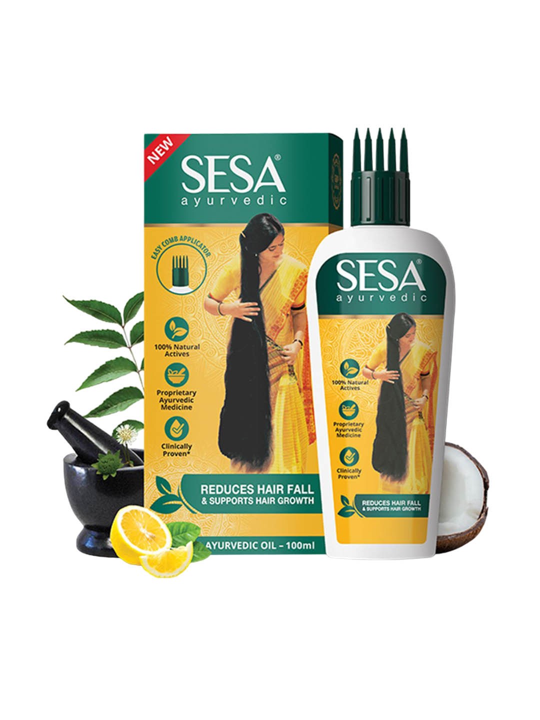 

Sesa Ayurvedic Oil For Hair Growth & Hairfall Control - 100 ml, Yellow
