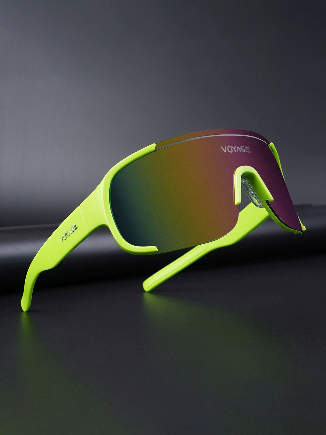 

Voyage Unisex Shield Sunglasses with UV Protected Lens, Green