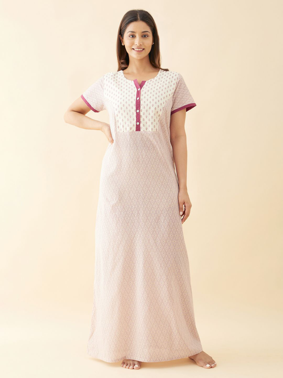 

Maybell Printed Maxi Nightdress, Purple