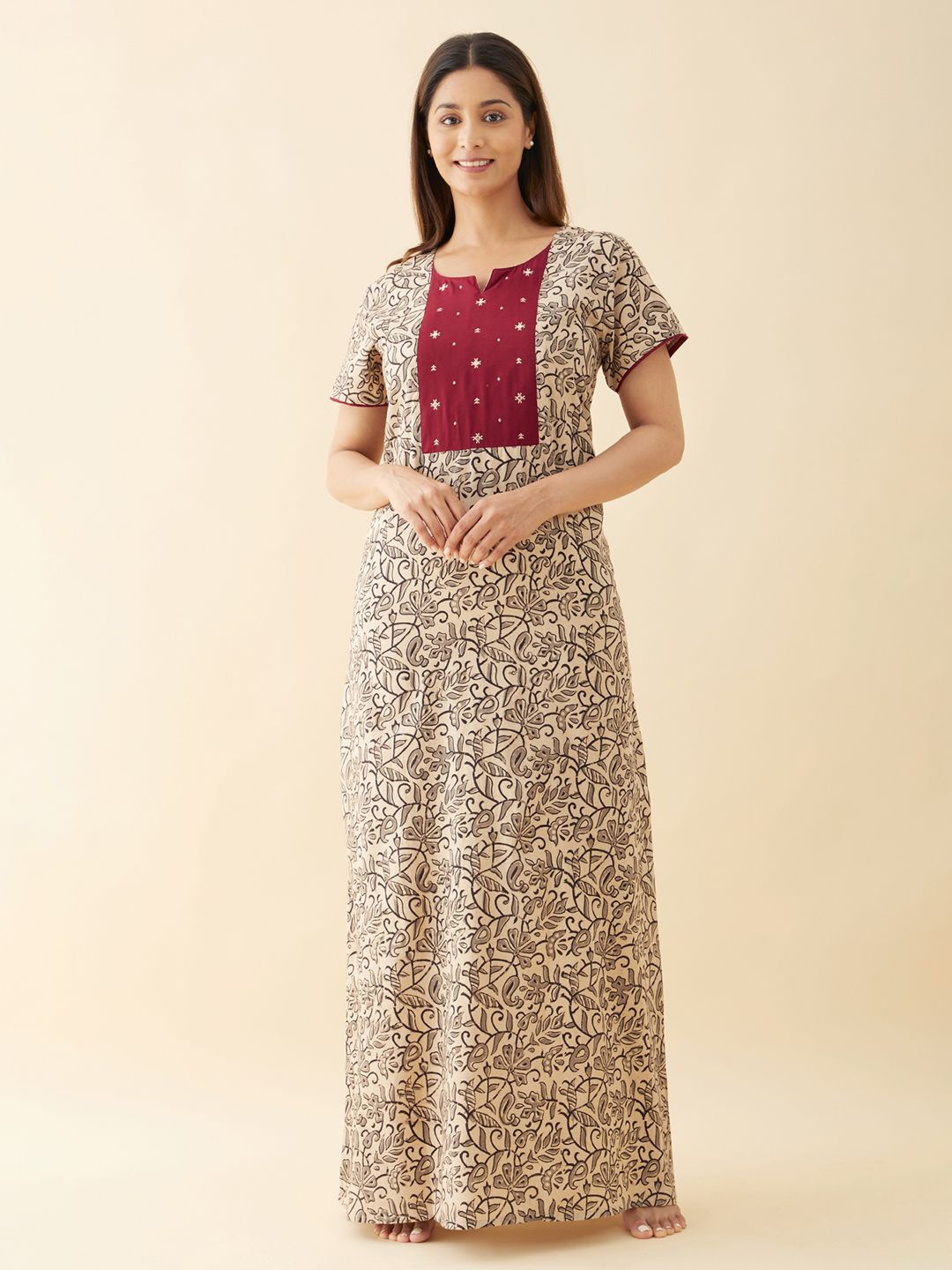 

Maybell Printed Maxi Nightdress, Grey