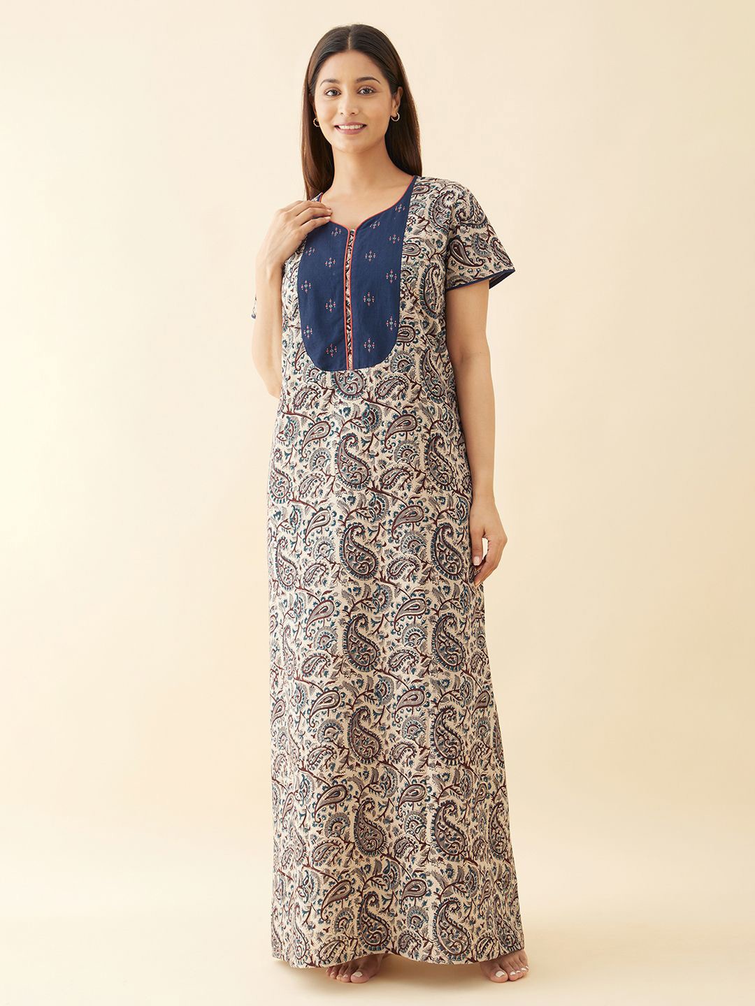 

Maybell Printed Maxi Nightdress, Blue