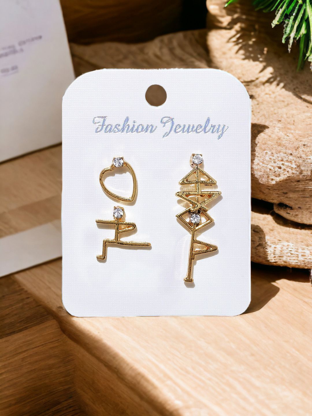

fabula Set of 2 Geometric Studs Earrings, Gold