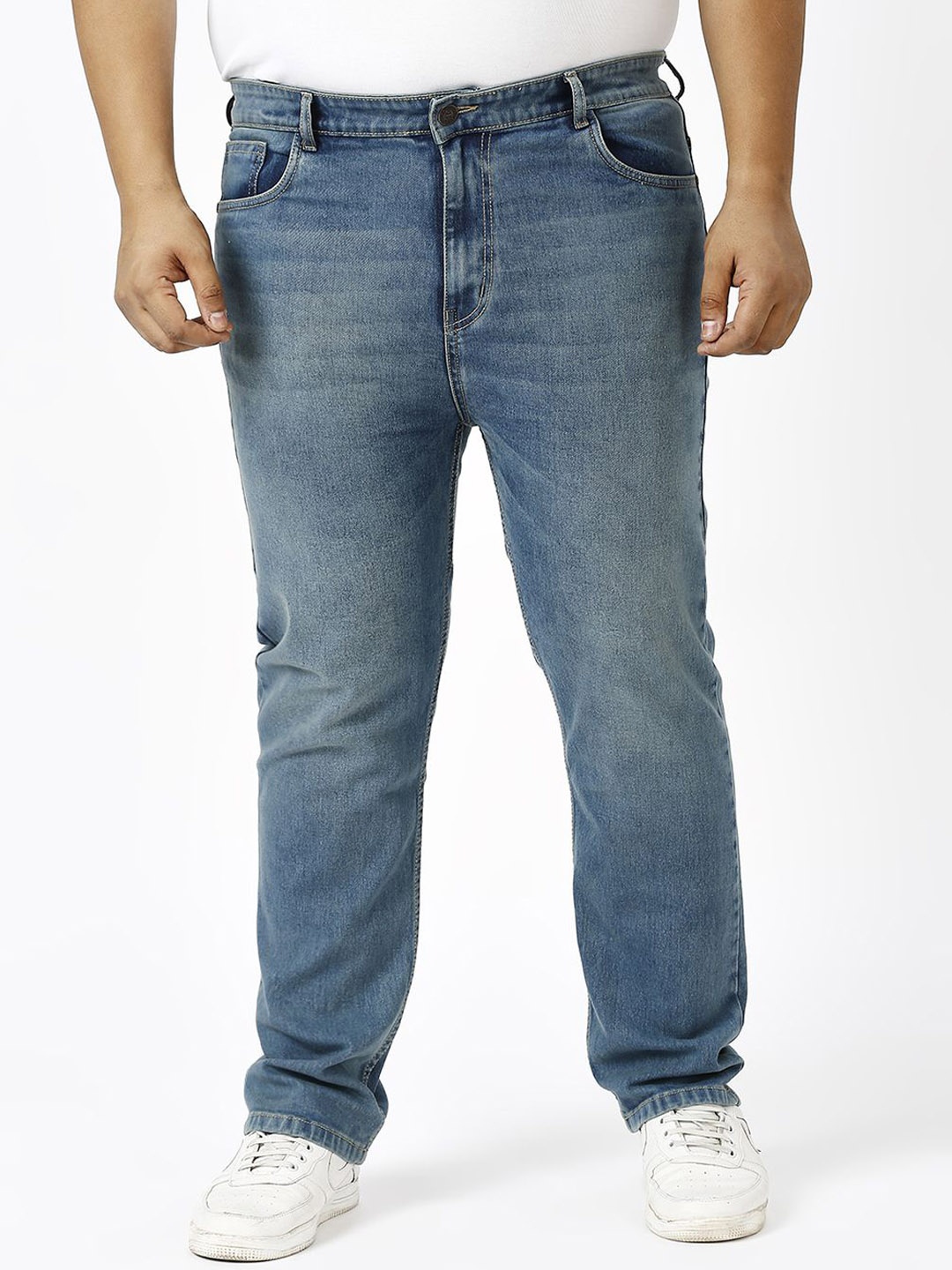 

ZUSH Men Mildly Distressed Heavy Fade Stretchable Jeans, Blue