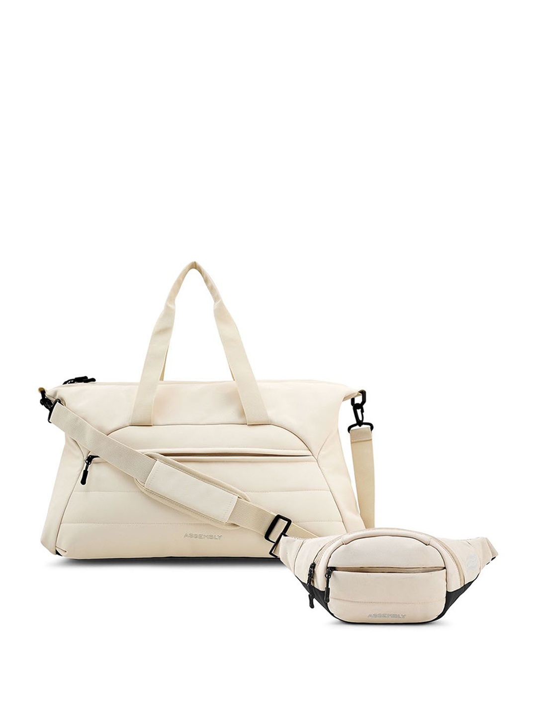 

Assembly Medium Foldable Casual Duffel Bag 45 L With Crossbody Bag, Beige