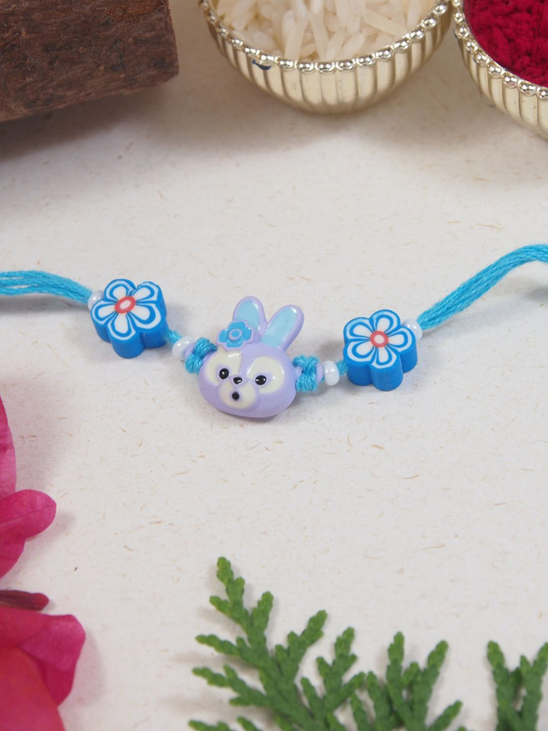 

I Jewels Boys Cartoon Thread Rakhi With Roli Chawal & Greeting Card, Blue