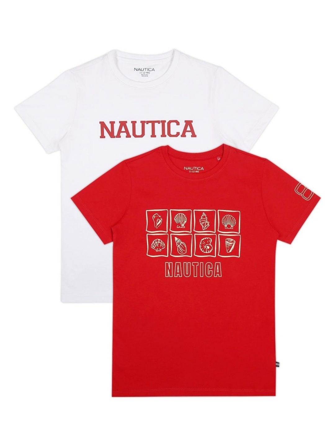 

Nautica Boys Pack Of 2 Typography Printed T-shirt, White