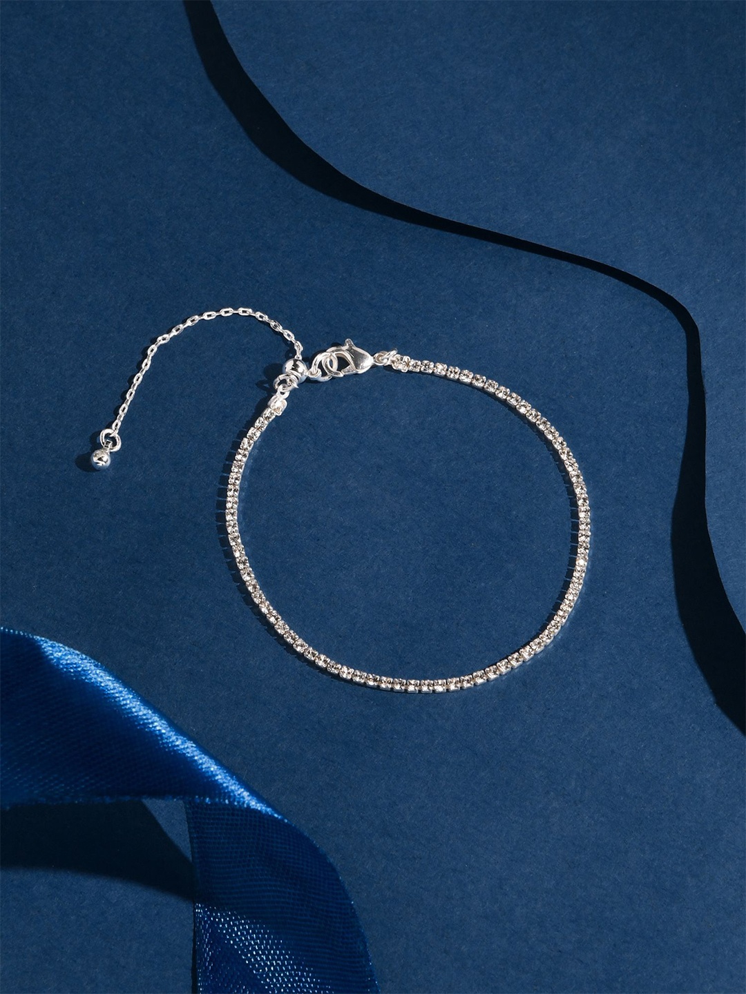 

Accessorize Sterling Silver Cubic Zirconia Studded Link Bracelet
