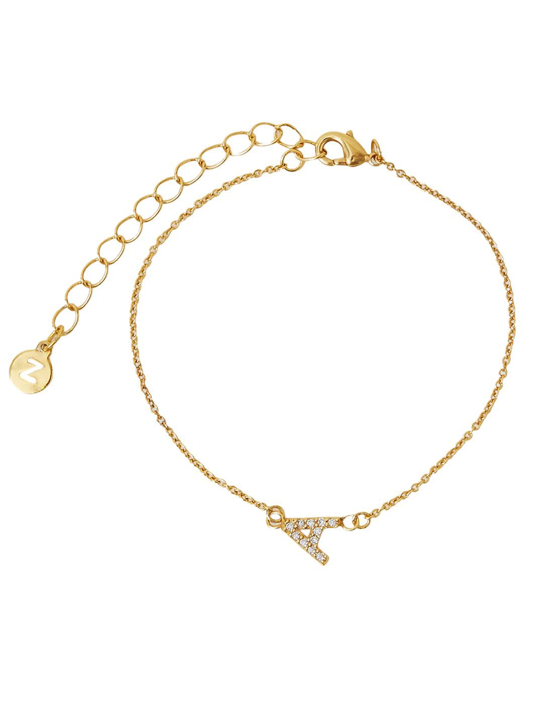 

Accessorize Gold-Plated Cubic Zirconia Studded Letter "R" Link Bracelet