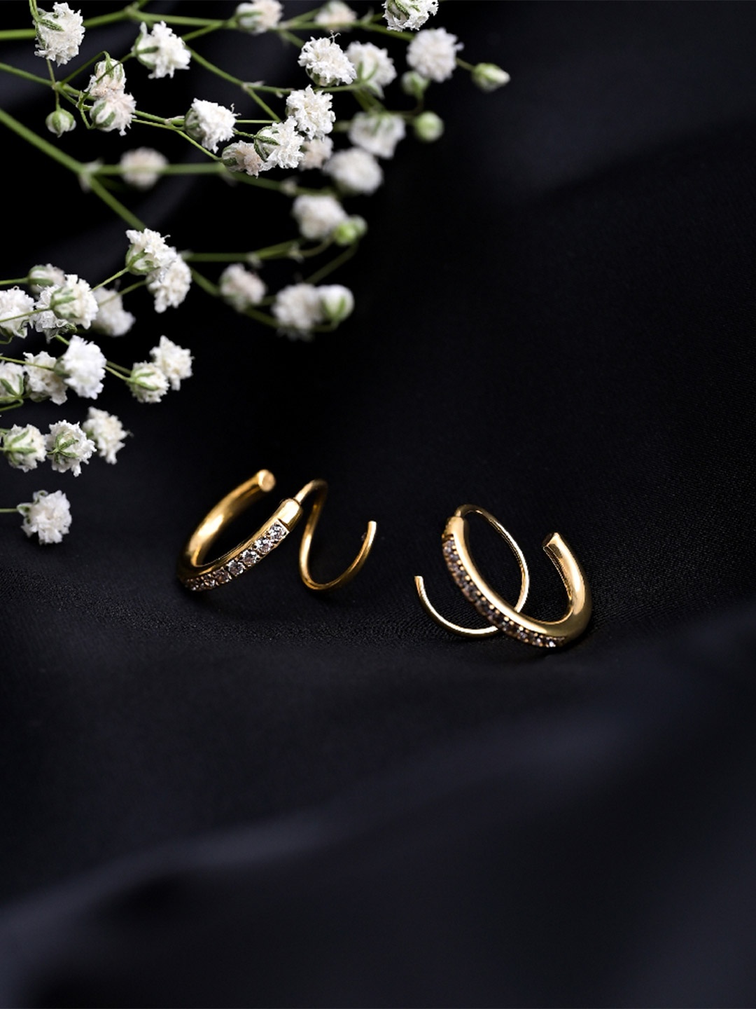 

PALMONAS Gold-Plated Stainless Steel Circular Ear Cuff