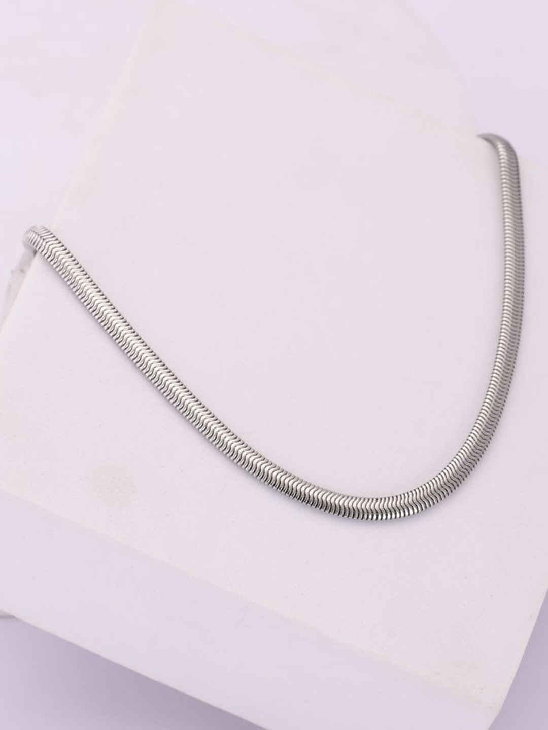 

PALMONAS Stainless Steel Silver-Plated Minimal Design Chain