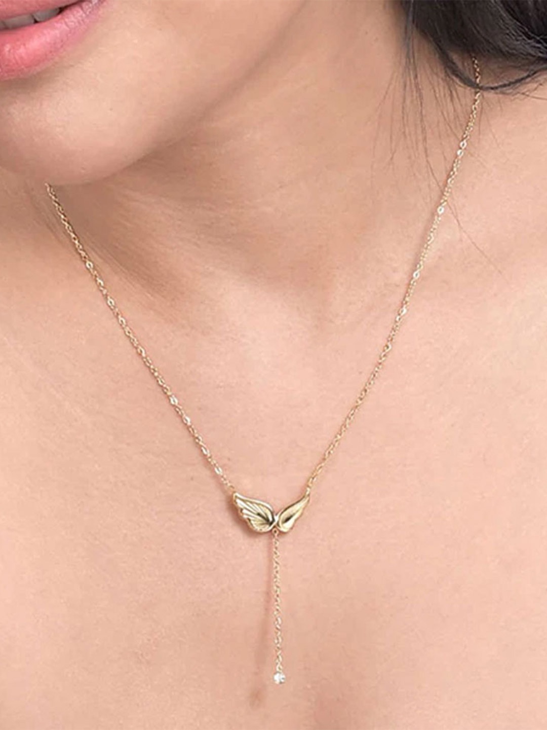 

PALMONAS Gold Plated Stainless Steel Necklace