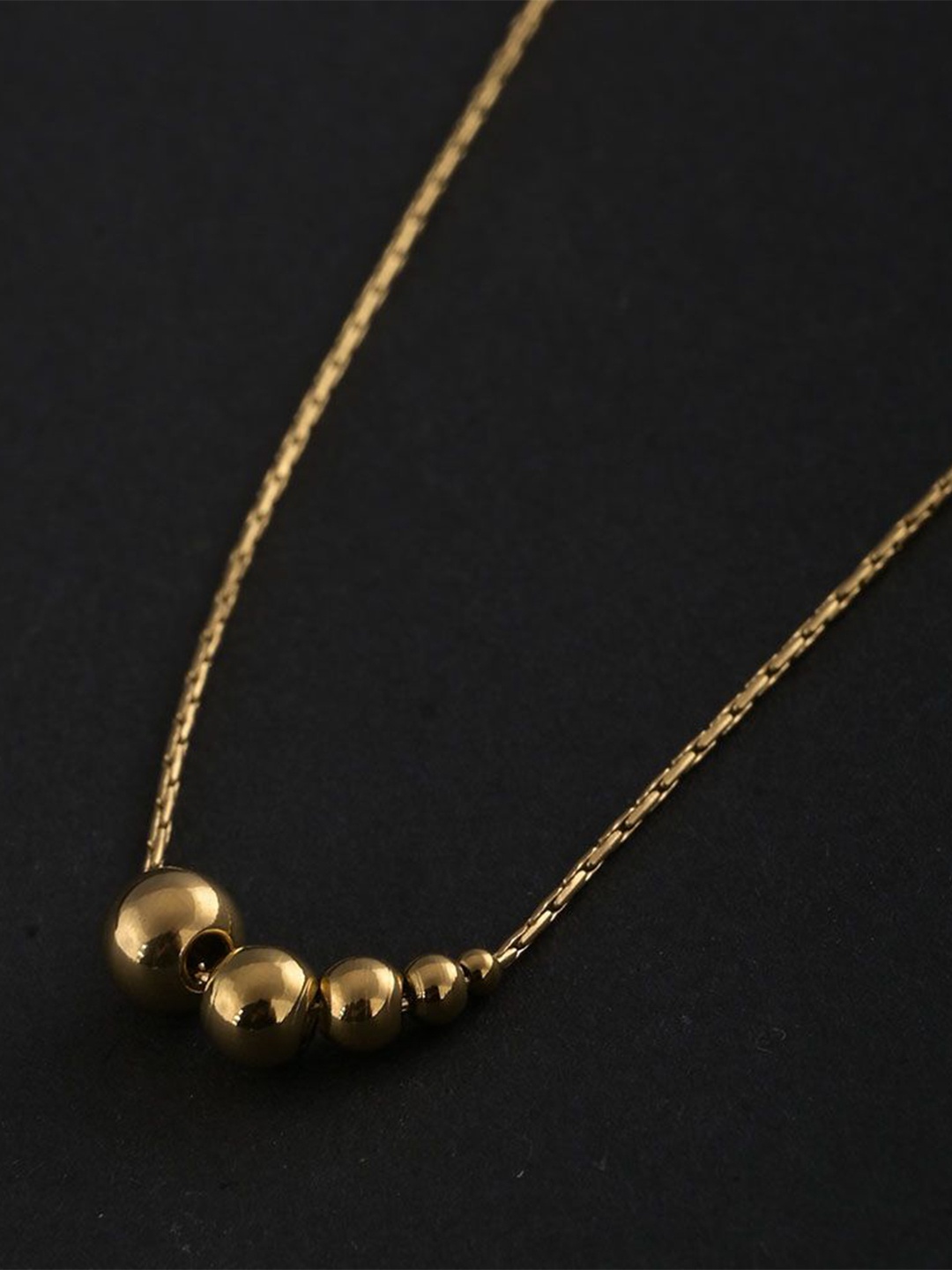 

PALMONAS Gradient Beads Stainless Steel Gold-Plated Chain