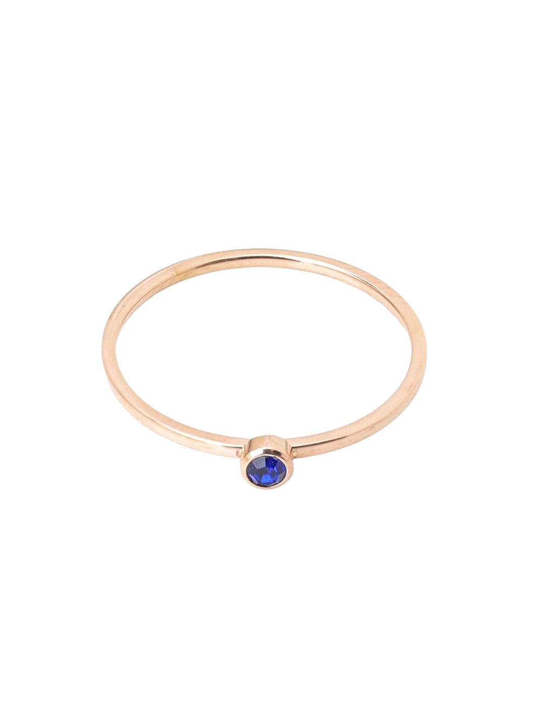 

PALMONAS Rose Gold-Plated Cubic Zirconia Stone Studded Finger Ring