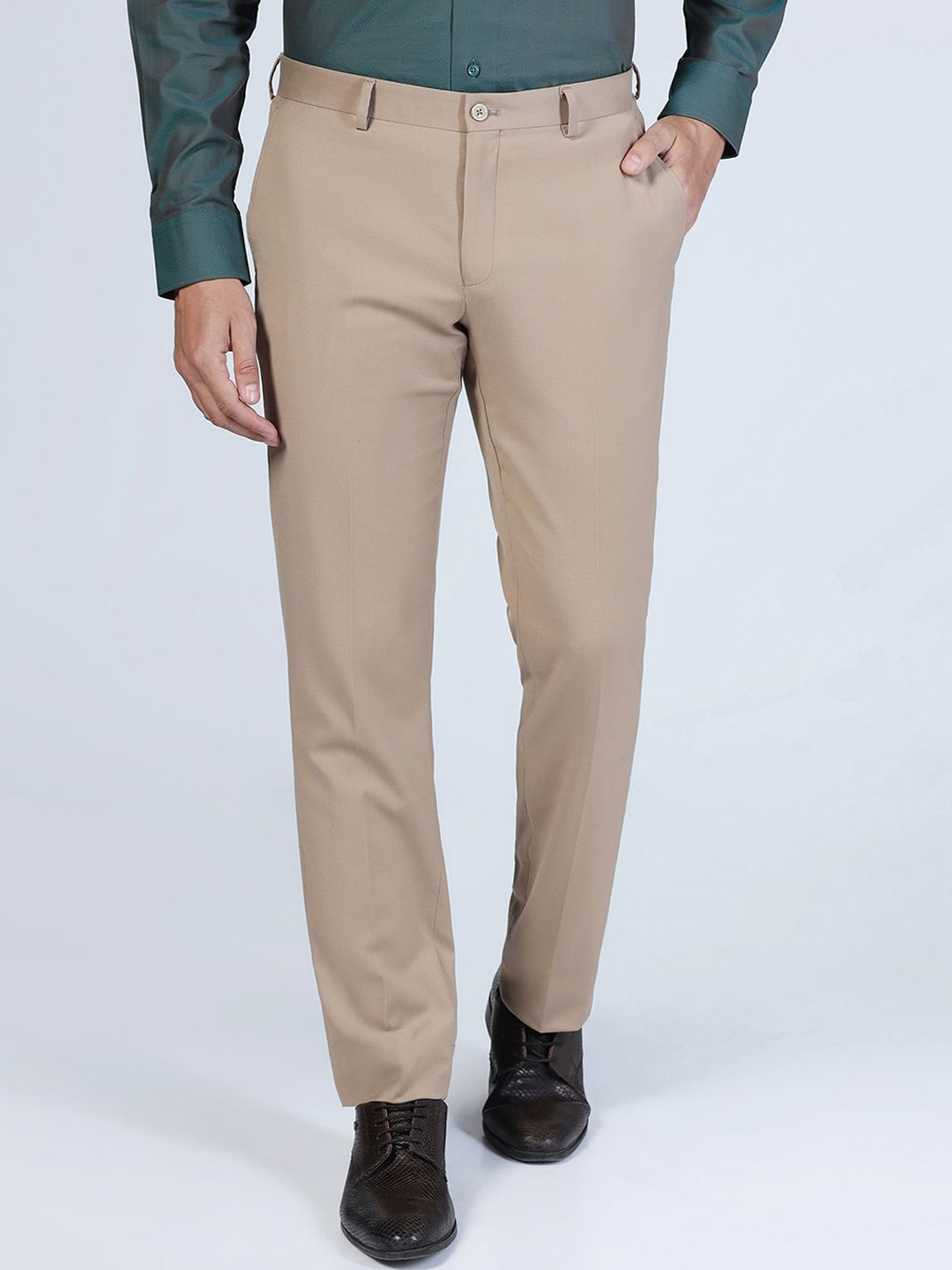 

Blackberrys Men Slim Fit Formal Trouser, Beige