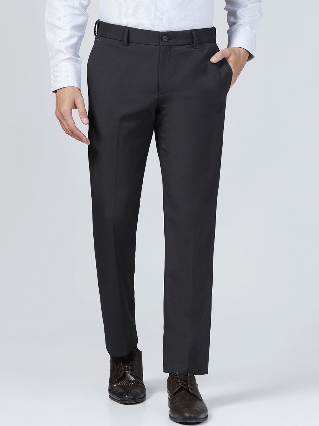 

Blackberrys Men B-95 Slim Fit Formal Trousers, Black