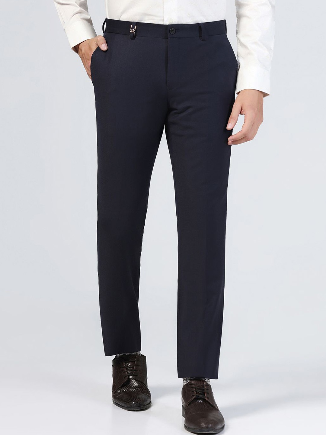 

Blackberrys Men Luxe Slim Fit Formal Trouser, Navy blue