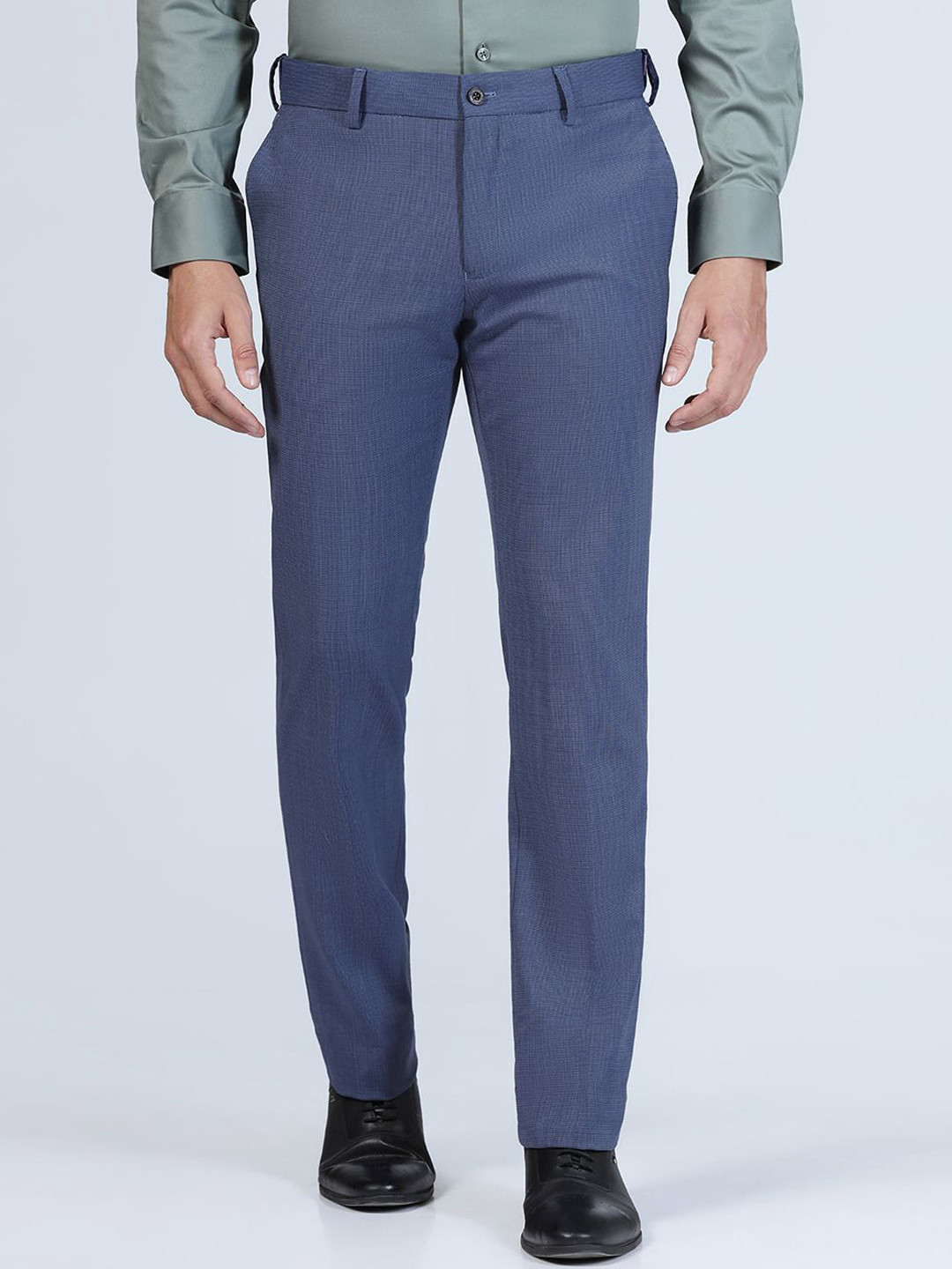 

Blackberrys Men Luxe Slim Fit Formal Trouser, Blue