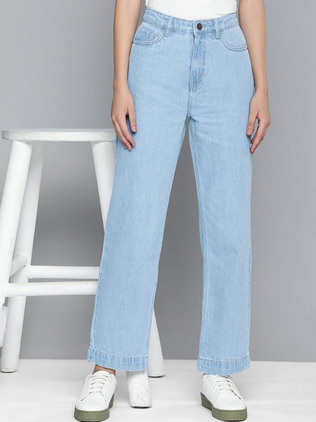 

Perfect Outlet Women Straight Fit High-Rise Stretchable Jeans, Blue
