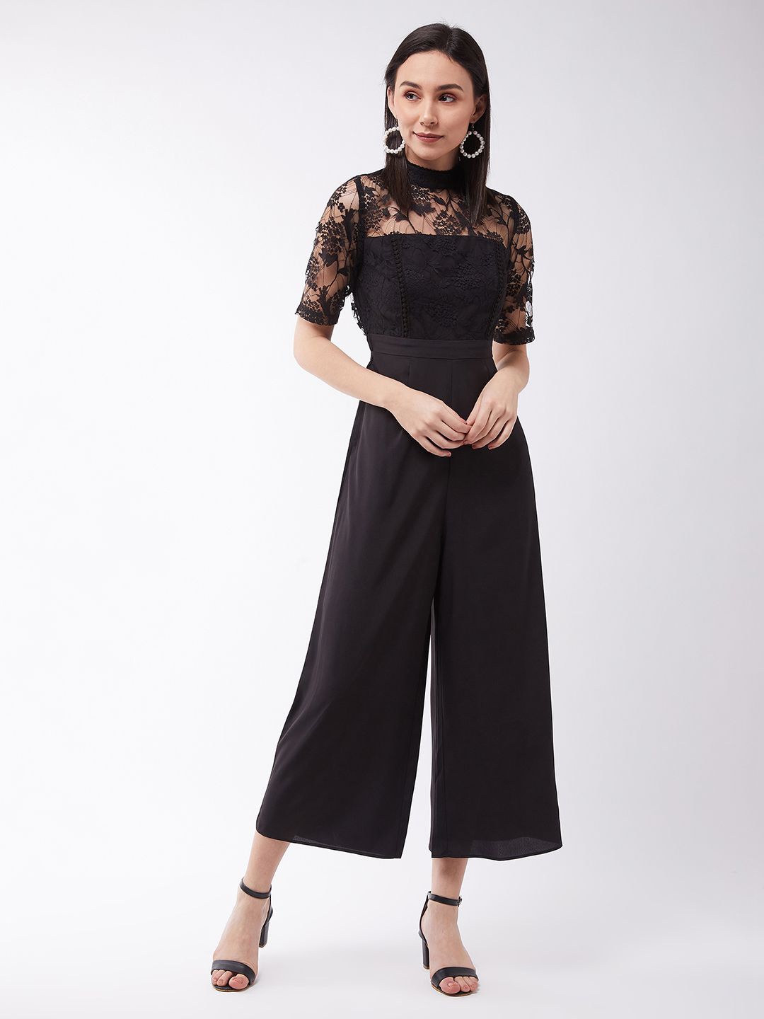 

Miss Chase Women Halter Neck Basic Jumpsuit, Black
