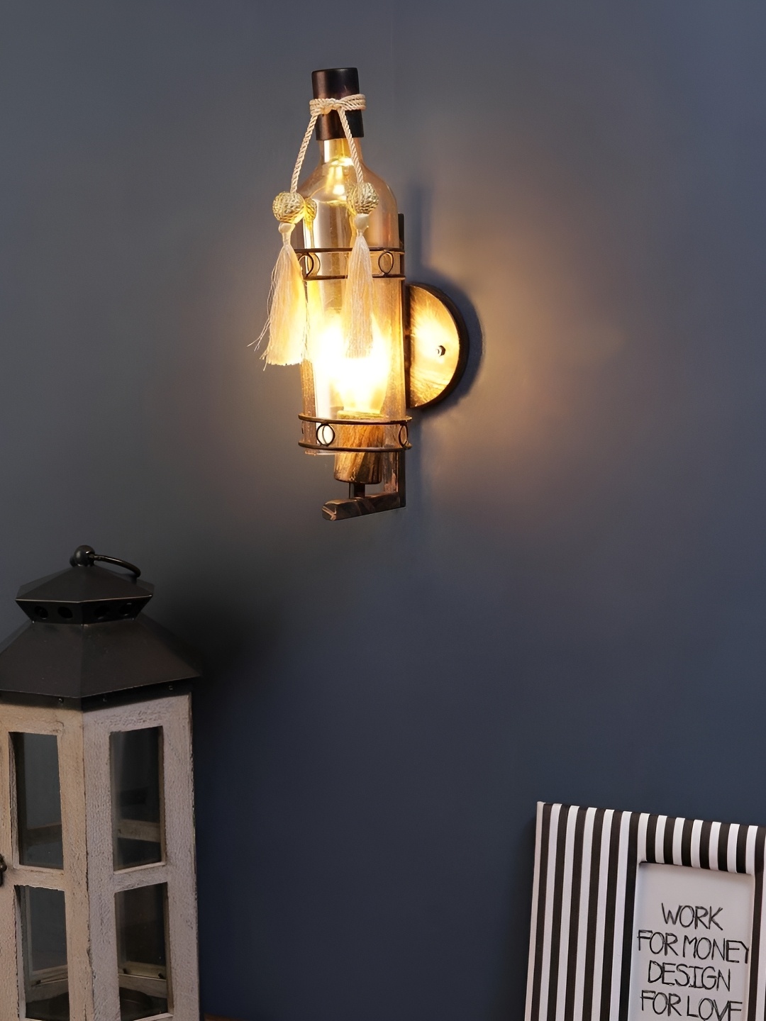 

ELIANTE Gold-Toned Glass Contemporary Cylinder Shaped Wall Lamp