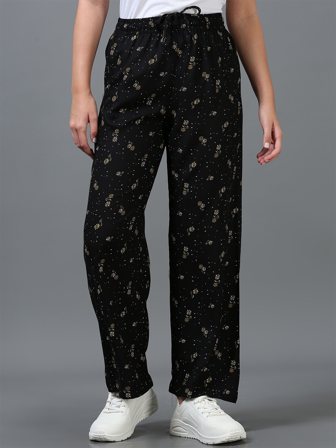 

Bottums Women Relaxed-Fit Printed Palazzos, Black