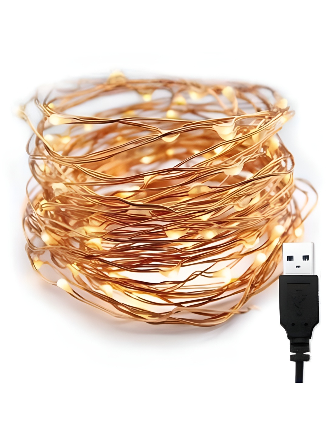 

ENORMITY Gold Toned Rice-Shaped String Lights