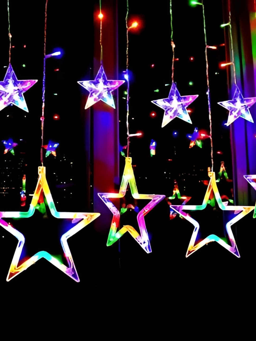 

ENORMITY Green & Pink Waterproof Star String Lights