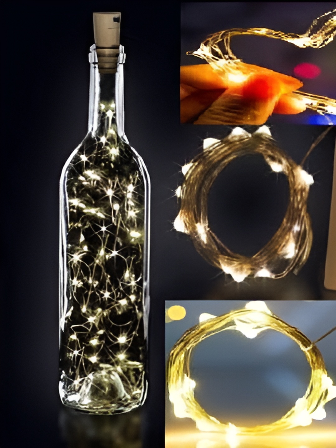 

ENORMITY Golden Yellow Rice Shaped Cork LED String Lights