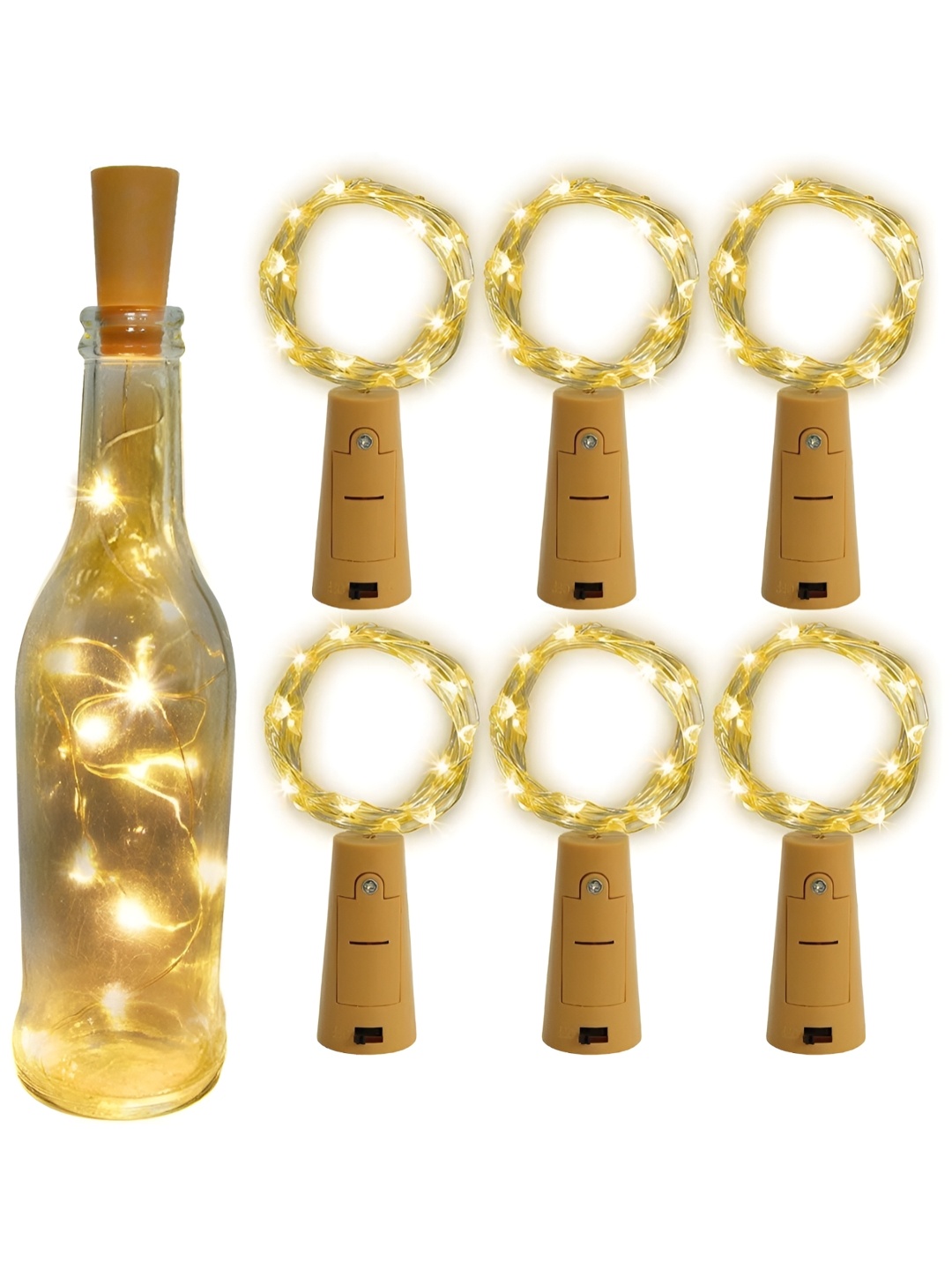 

ENORMITY Gold Toned 6 Pieces Rice Shape String Lights