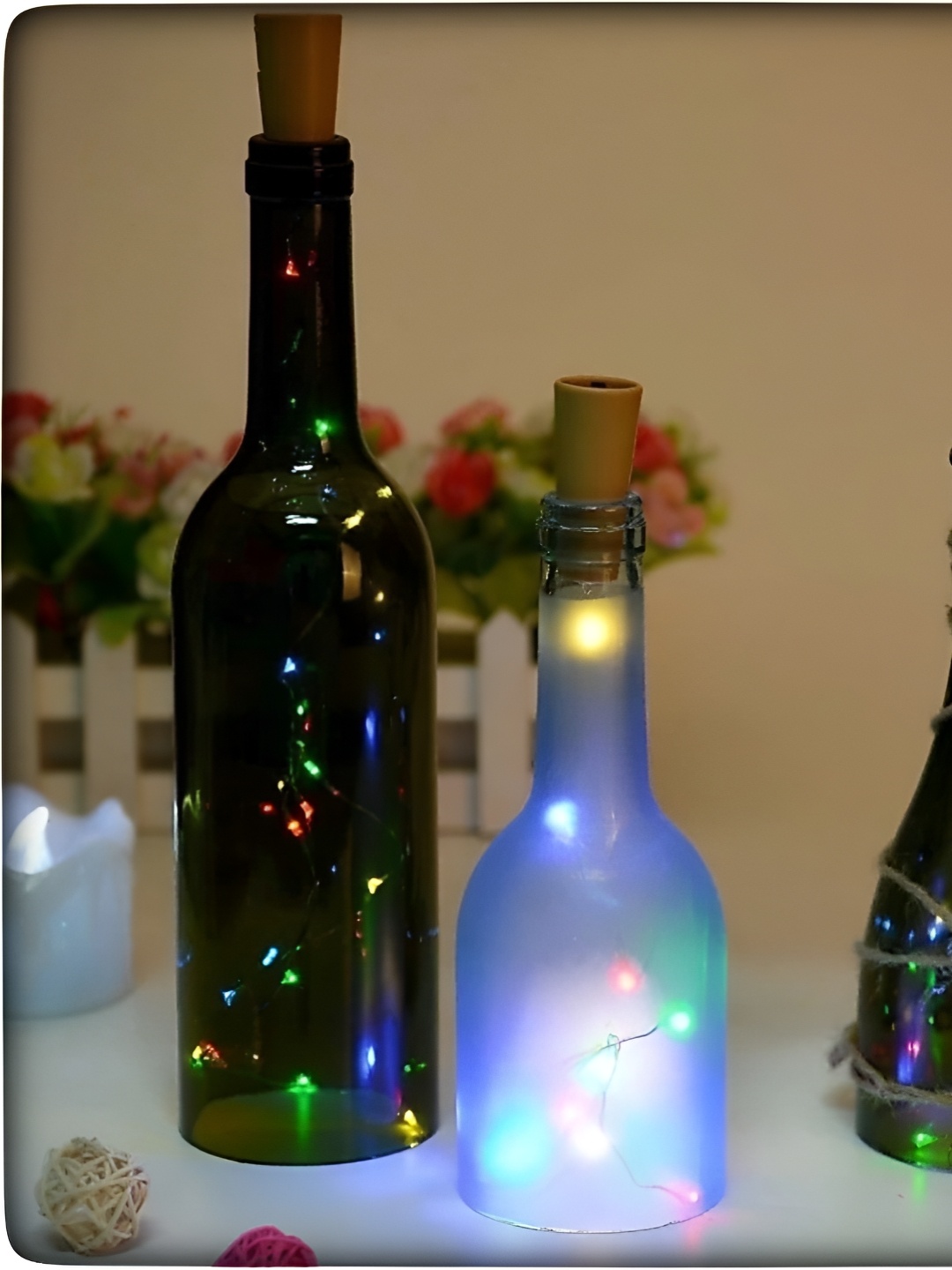 

ENORMITY Red And Yellow 3 Pieces Rice Shaped Cork LED String Lights