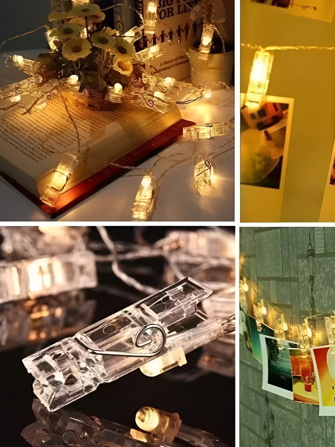 

ENORMITY White & Yellow Photo Clip Waterproof String Lights