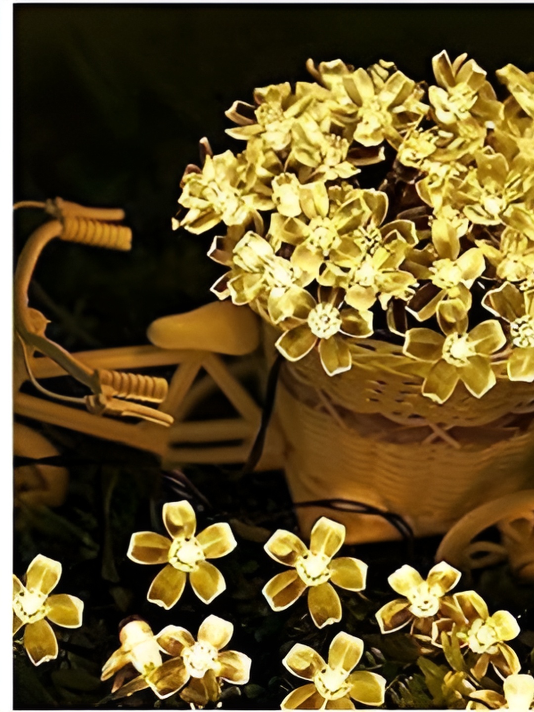 

ENORMITY Yellow Flower Shaped LED String Lights, White