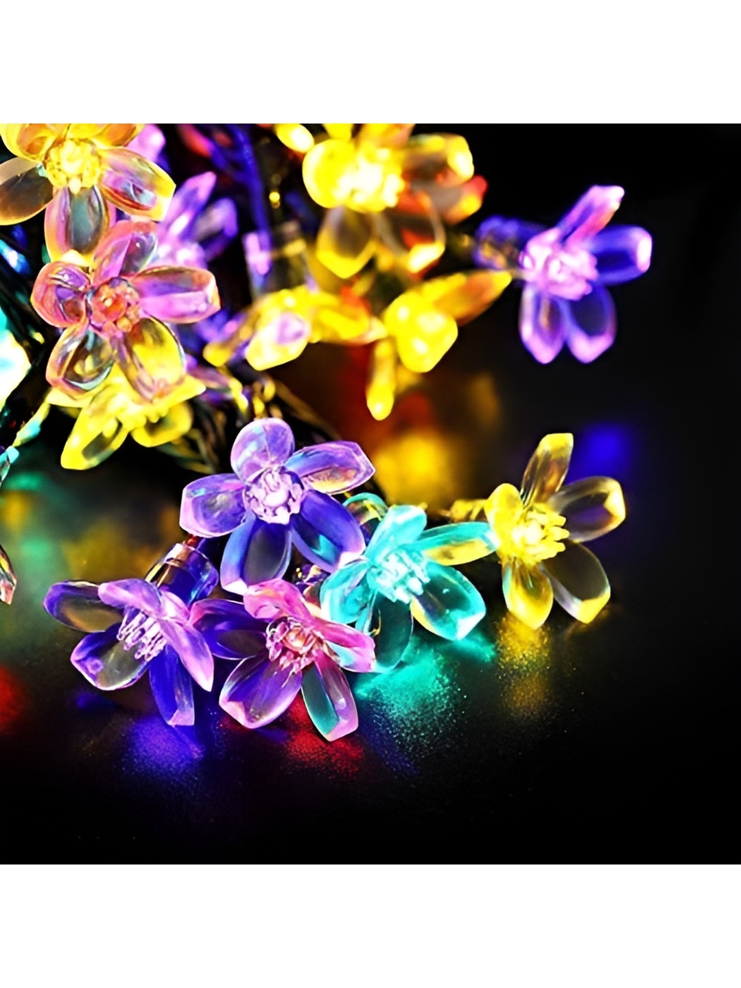 ENORMITY Purple & Yellow Flower Shape String Lights