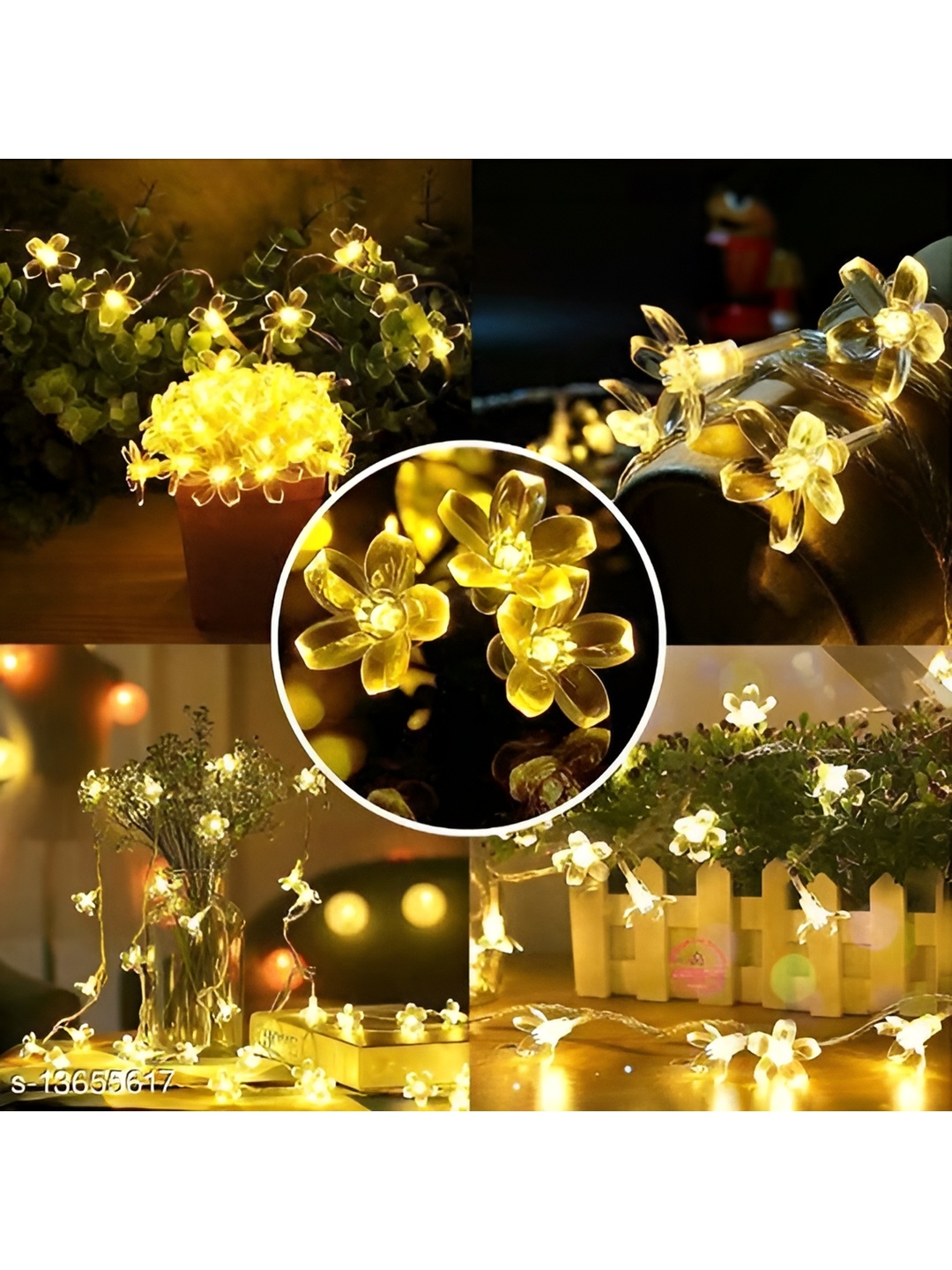 

ENORMITY Yellow 6 Pieces Flower Shape String Lights