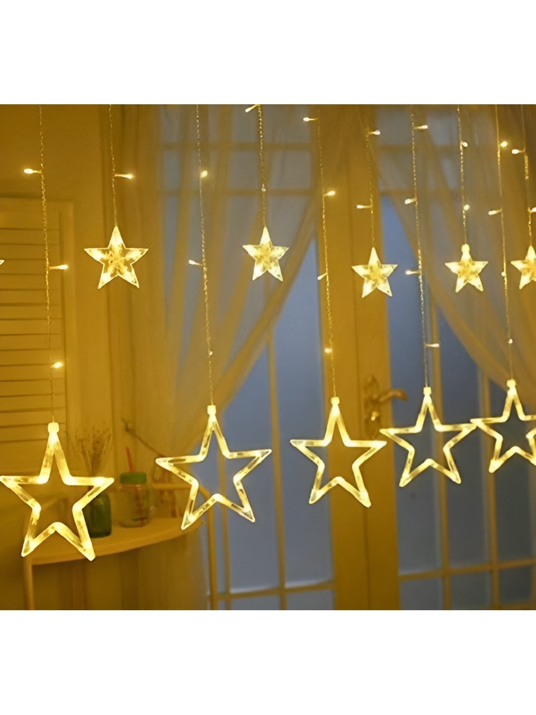 

ENORMITY Yellow & White Waterproof Star String Lights