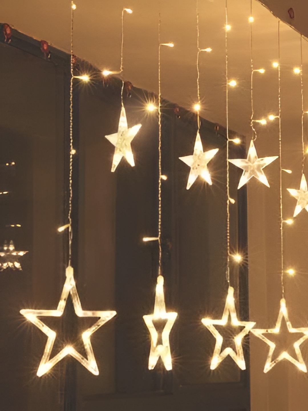 

ENORMITY Yellow 136 Pieces Star Shaped LED String Lights