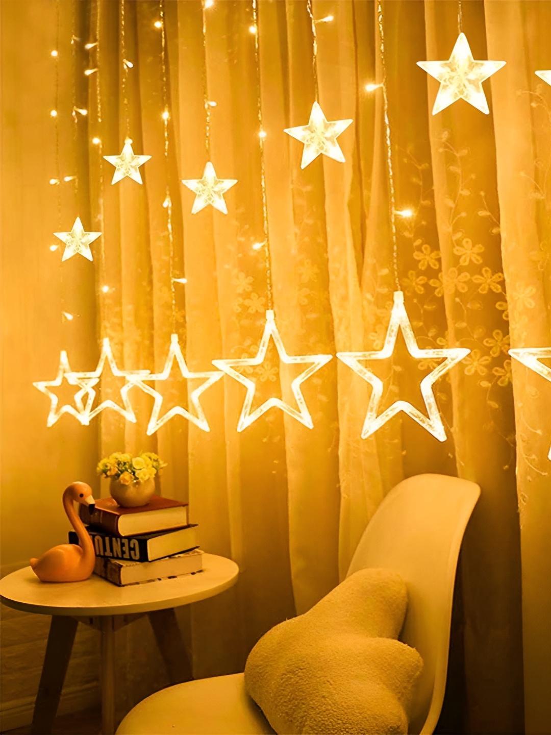 

ENORMITY Yellow 138 Pieces Star Shaped LED String Lights
