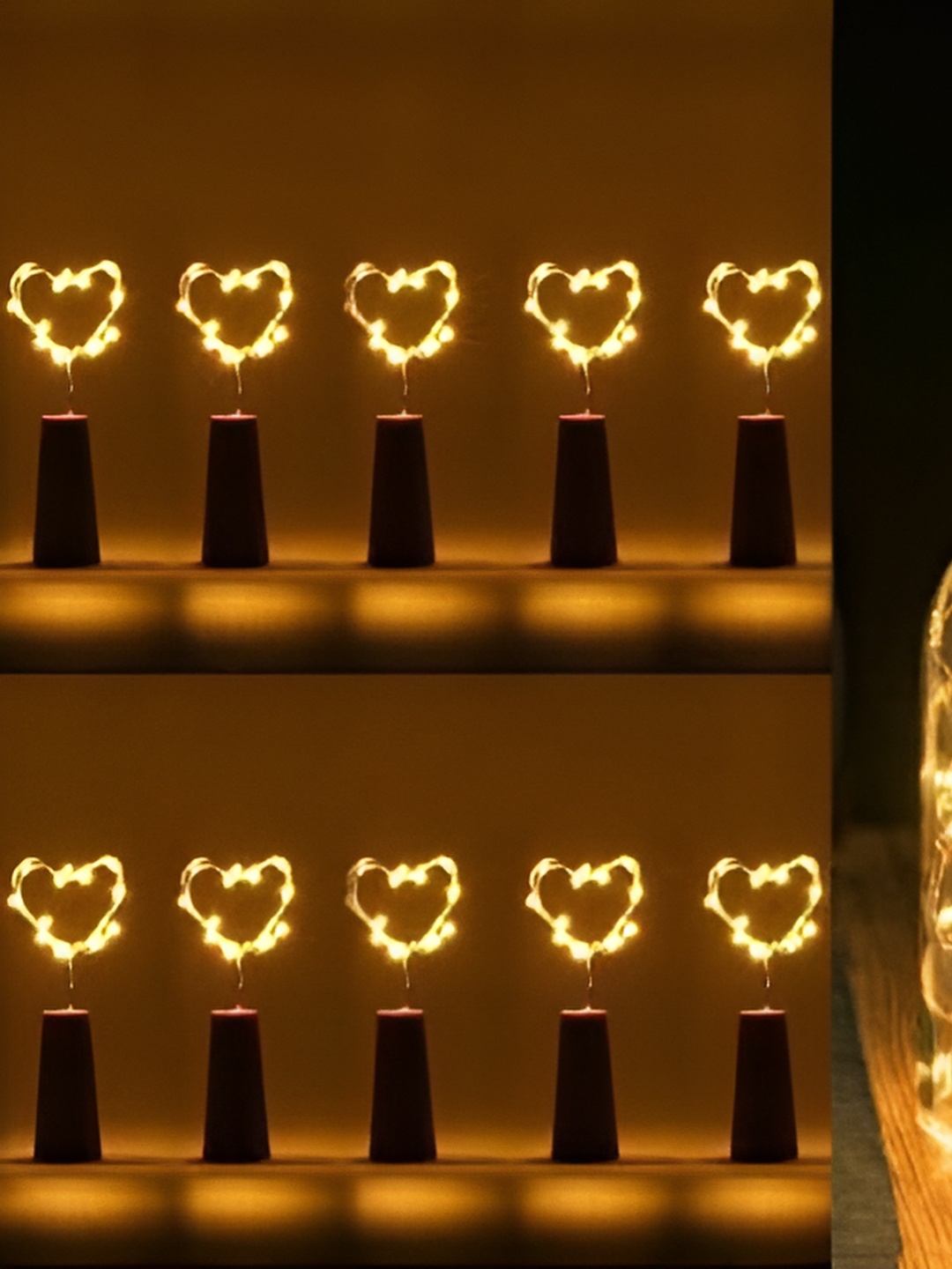 

ENORMITY Yellow 10 Pieces Cork LED String Lights