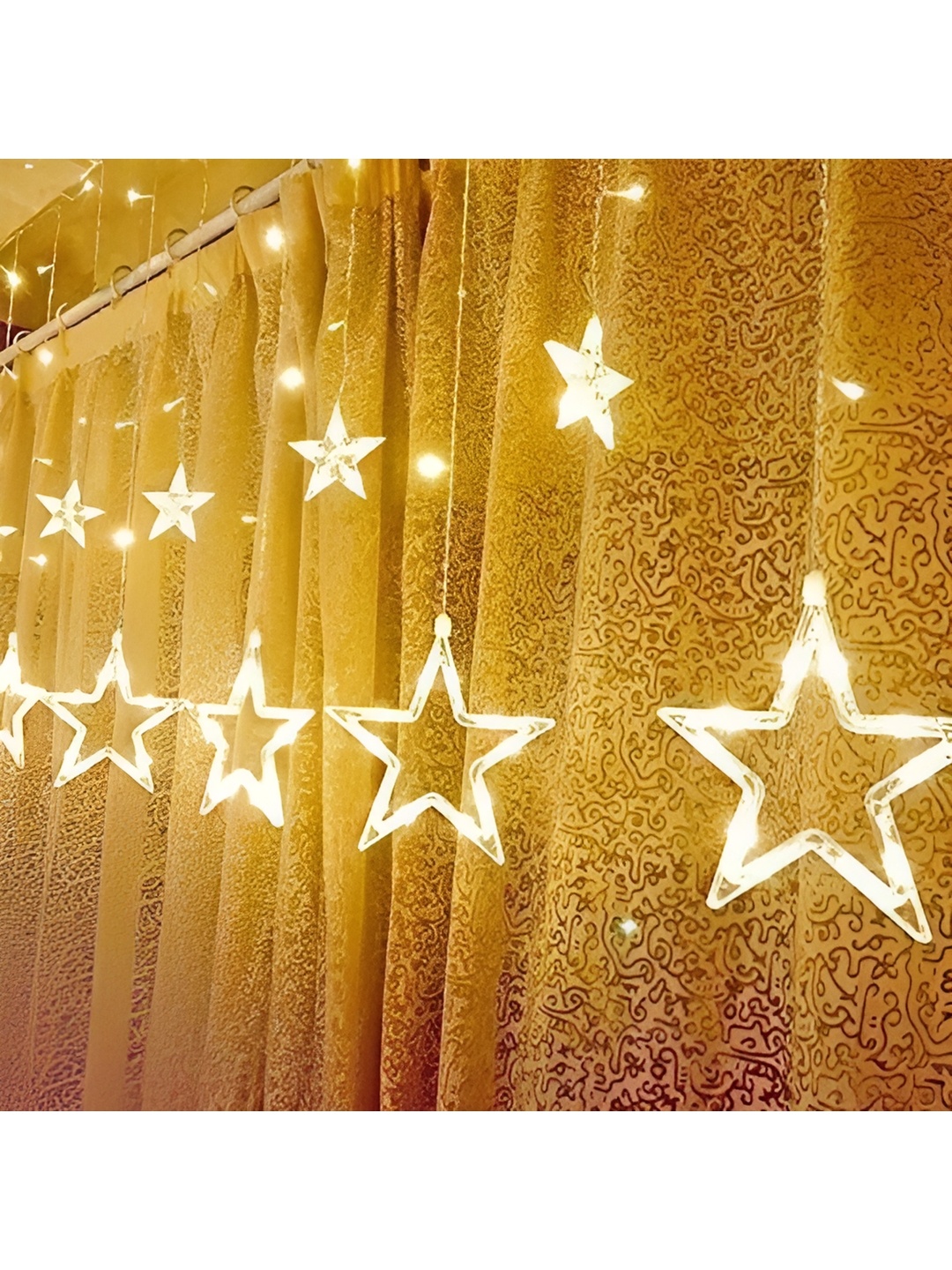 

ENORMITY 138 Pieces Yellow Star Shaped LED String Lights