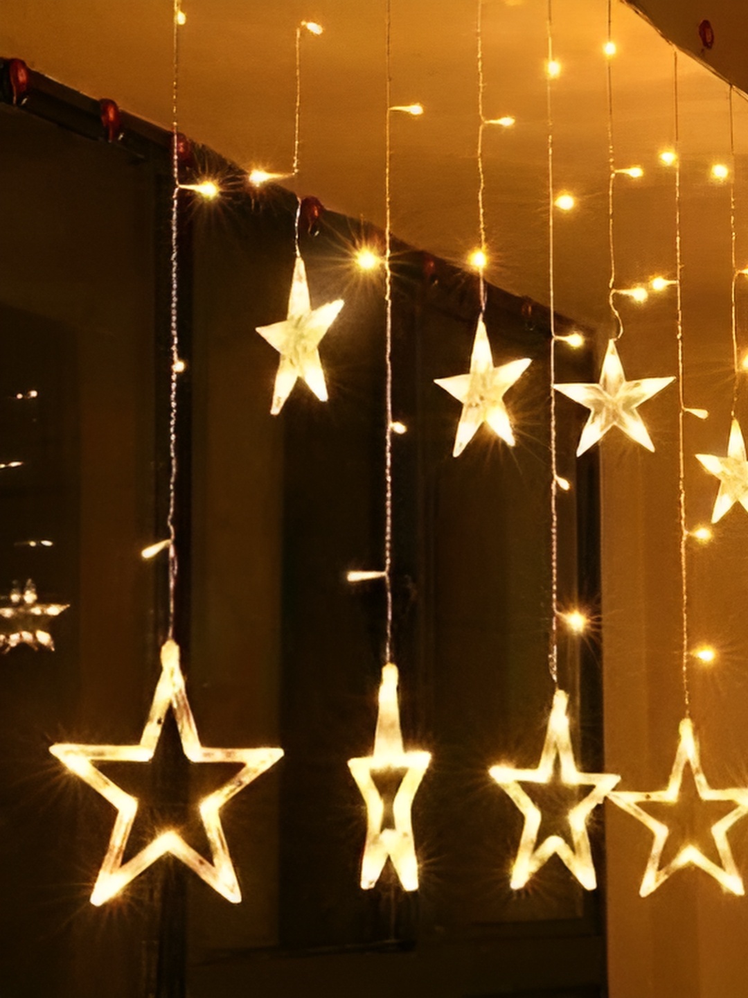 

ENORMITY White & Yellow Copper Star String Lights