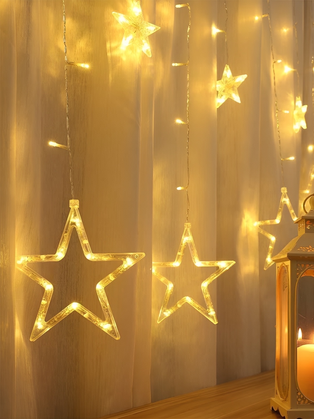 

ENORMITY Yellow 138 Star Shaped LED String Lights