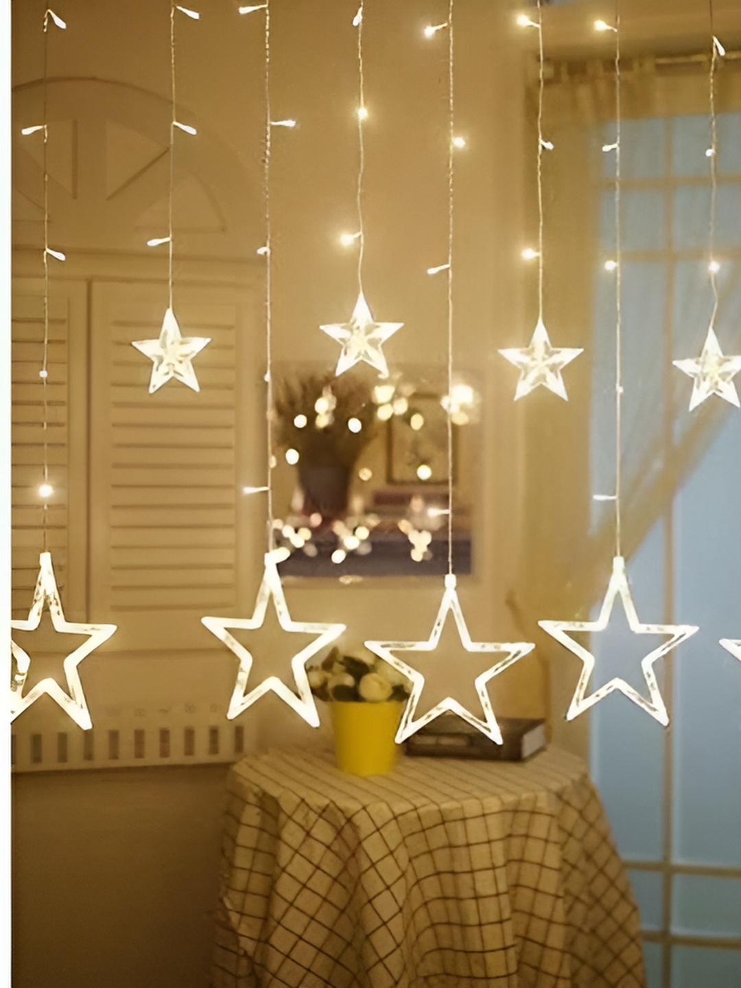 

ENORMITY Yellow Star Shaped LED String Light, White