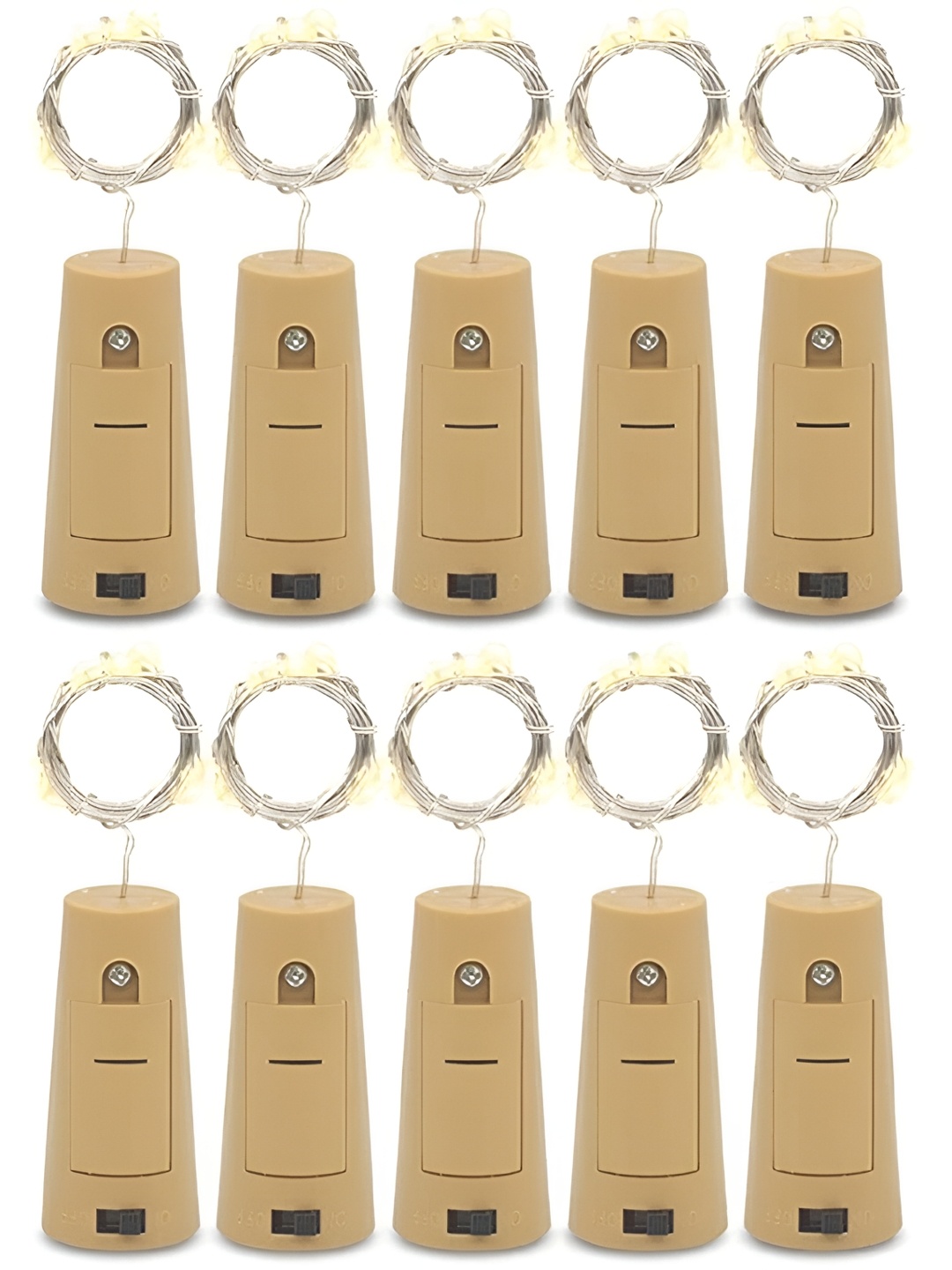 

ENORMITY Yellow 10 Pieces Cylindrical-Shaped String Lights