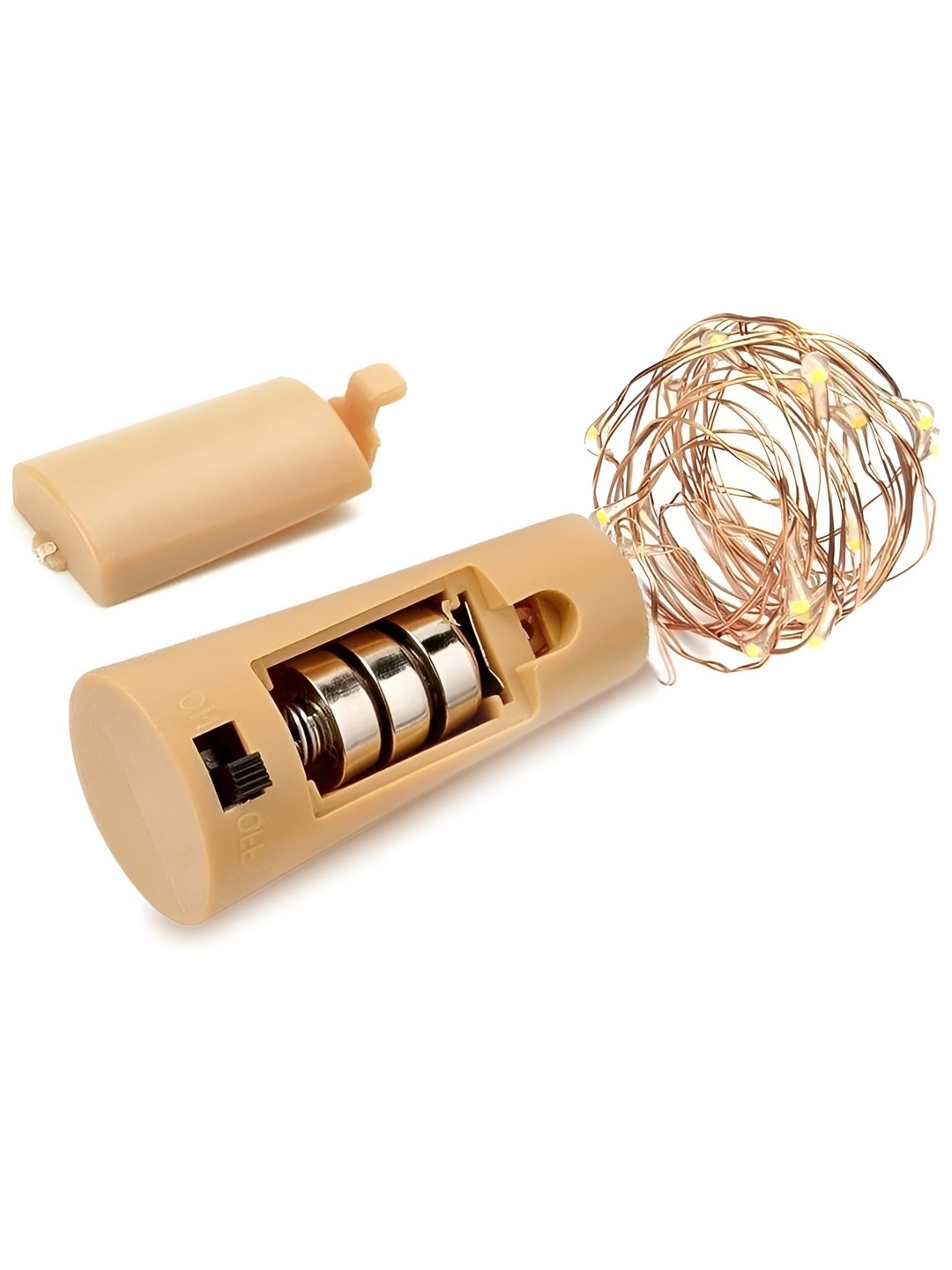 

ENORMITY Gold Toned & Brown10 Pieces Cork LED String Lights