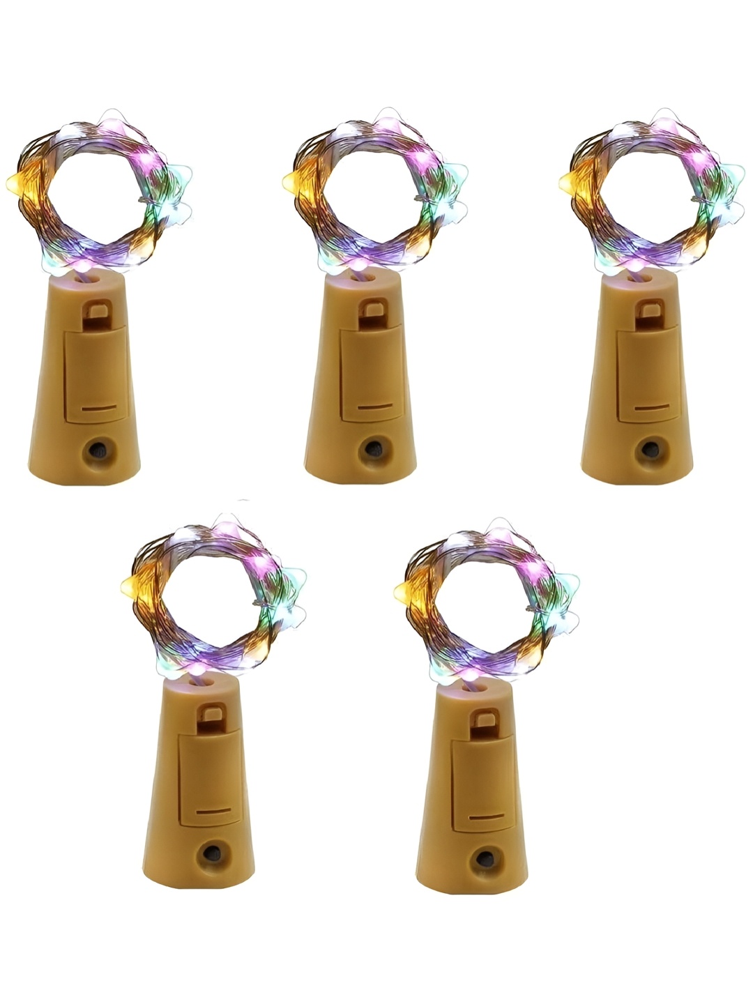 

ENORMITY Yellow & Green 5 Pieces Cork LED String Lights