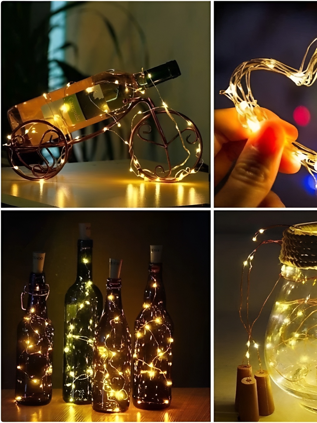

ENORMITY Yellow 4 Pieces Rice Shape LED String Lights