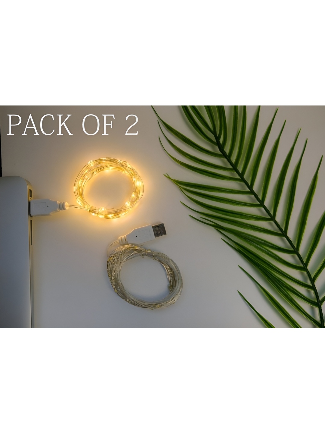 

ENORMITY Yellow 2 Pieces Rice Shape String Lights