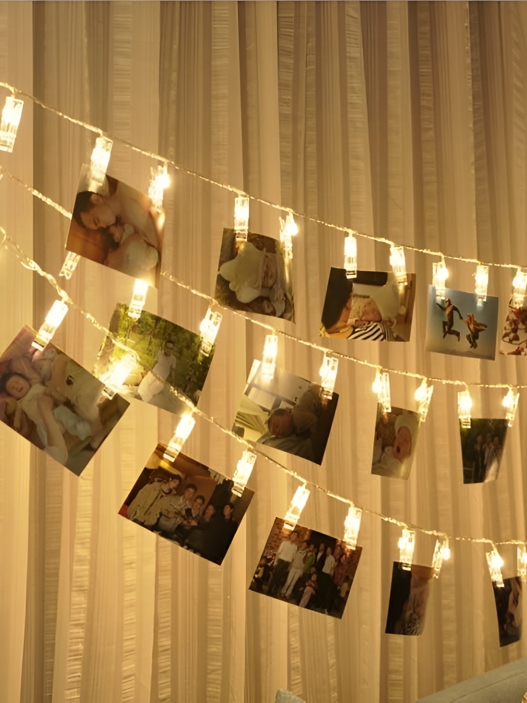 

ENORMITY Yellow 20 Pieces Photo Clip LED String Lights